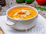 Рецепта Крем супа от раци с прясно мляко и застройка с жълтъци